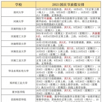 國慶不放假、寒假提前！河南省37所高校發(fā)布放假通知！