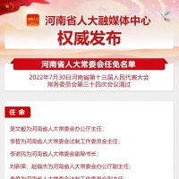 河南省十三屆人大常委會(huì)第三十四次會(huì)議任免名單