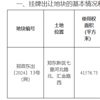 起始價(jià)6.44億元，鄭州掛牌出讓62.37畝建設(shè)用地